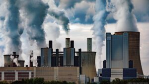 Puffs of smoke from industry